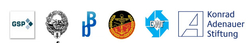 Logos: GSP, Abzeichen des Deutschen Heeres (Panzer), BDBOS, Bundeswehr-Emblem, DWT (Wehrtechnik), Konrad-Adenauer-Stiftung.