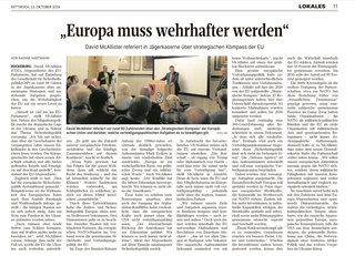 David McAllister (CDU) referiert in einer Kaserne über den Strategischen Kompass und EU-Verteidigungspolitik.