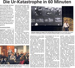 Politologe Ingo Espenschied präsentiert historische Bilder des Ersten Weltkriegs vor Schülern, die gespannt zuhören.