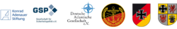 Logos der Konrad-Adenauer-Stiftung, GSP, Deutschen Atlantischen Gesellschaft, Marine, Bundeswehr und des Reservistenverbandes.